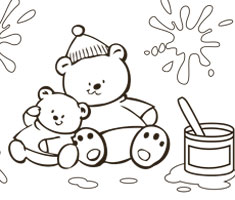 [Translate to Nuk.com (English):] NUK colouring page with two funny bears