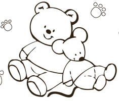 [Translate to Nuk.com (English):] NUK colouring page with teddy and mouse