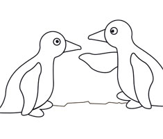 [Translate to Nuk.com (English):] NUK colouring page with penguin motif